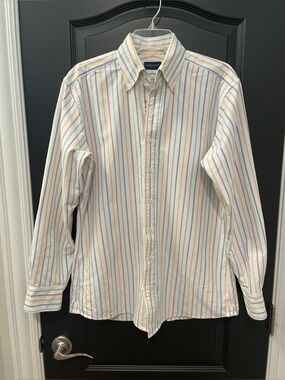 Proper Cloth Men’s Striped Cotton Button Up Casual Shirt M